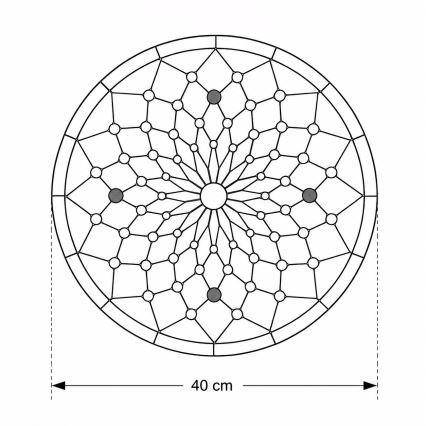 Brilagi - Tiffany витражно таванно осветително тяло, цвят слонова кост, 3xE27/60W/230V, Ø 40 см