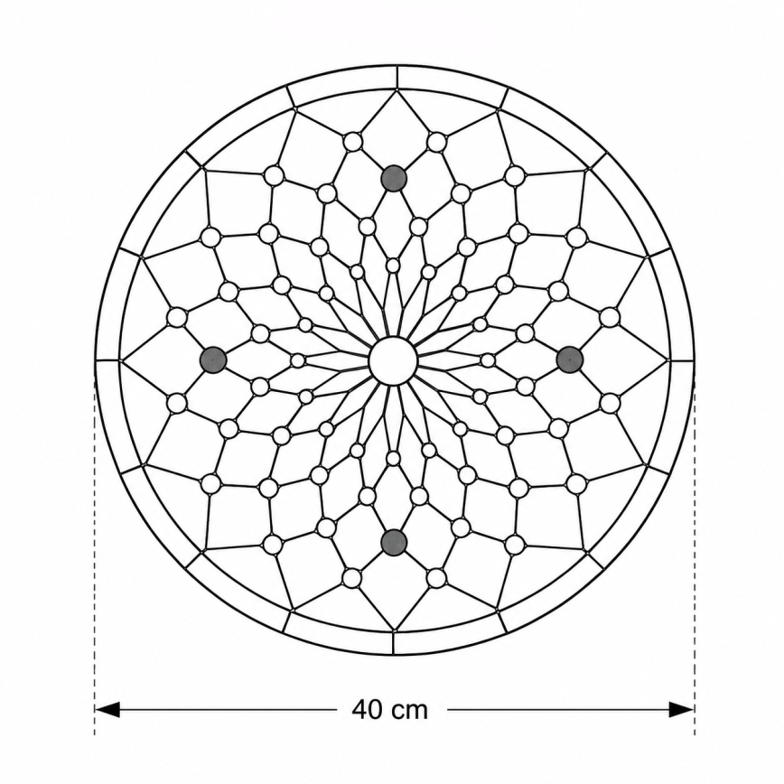 Brilagi - Tiffany витражно таванно осветително тяло, цвят слонова кост, 3xE27/60W/230V, Ø 40 см