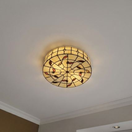 BRILAGI - Tiffany витражно таванно осветително тяло FOLIA 2xE27/60W/230V Ø 40 cm