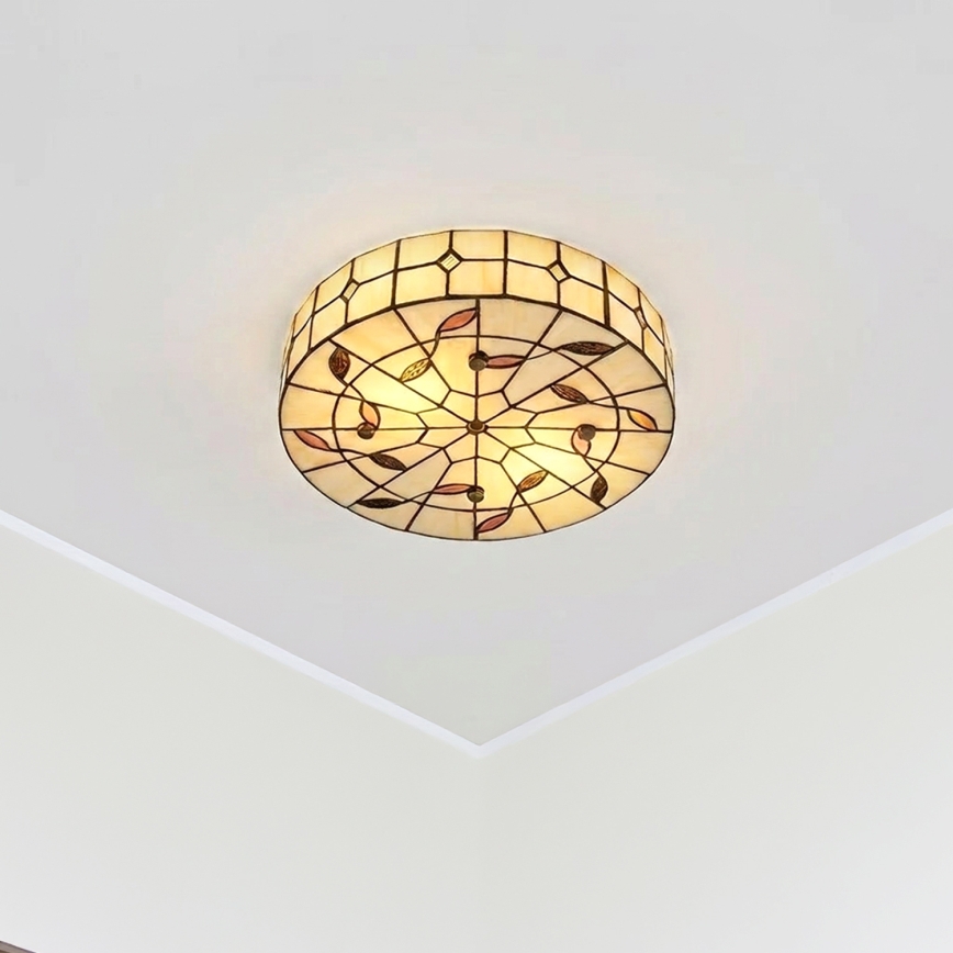 BRILAGI - Tiffany витражно таванно осветително тяло FOLIA 2xE27/60W/230V Ø 40 cm