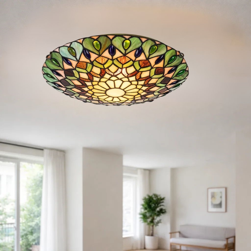 Brilagi - Tiffany витражно таванно осветително тяло MARGARET 2xE27/60W/230V Ø 40 см