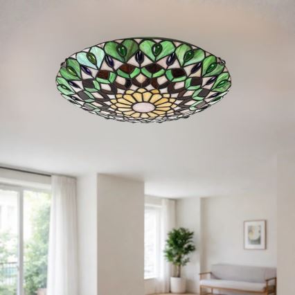 Brilagi - Tiffany витражно таванно осветително тяло MARGARET 2xE27/60W/230V Ø 40 см