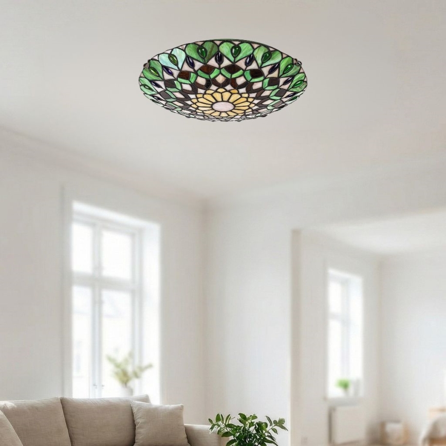 Brilagi - Tiffany витражно таванно осветително тяло MARGARET 2xE27/60W/230V Ø 40 см