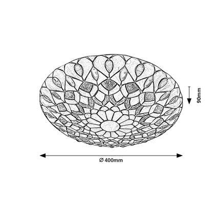 Brilagi - Tiffany витражно таванно осветително тяло MARGARET 2xE27/60W/230V Ø 40 см