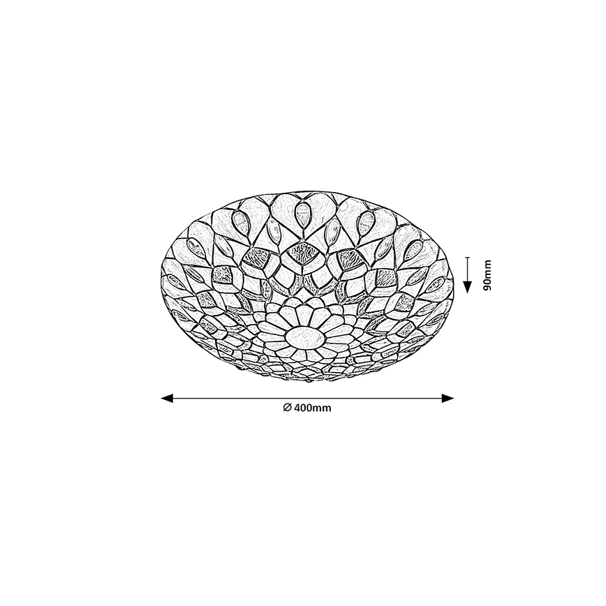 Brilagi - Tiffany витражно таванно осветително тяло MARGARET 2xE27/60W/230V Ø 40 см