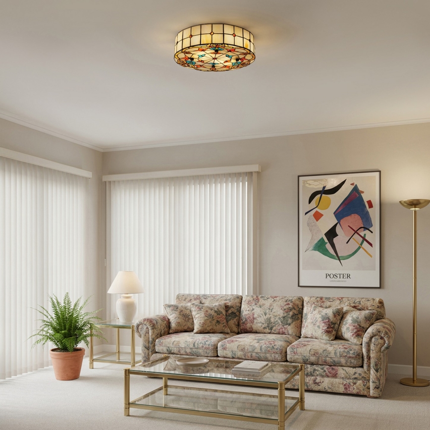 BRILAGI - Tiffany витражно таванно осветително тяло MIRABELLA 2xE27/60W/230V Ø 40 см