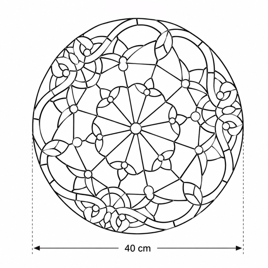 Brilagi - Tiffany витражно таванно осветително тяло MIRABELLA 3xE27/60W/230V Ø 40 cm