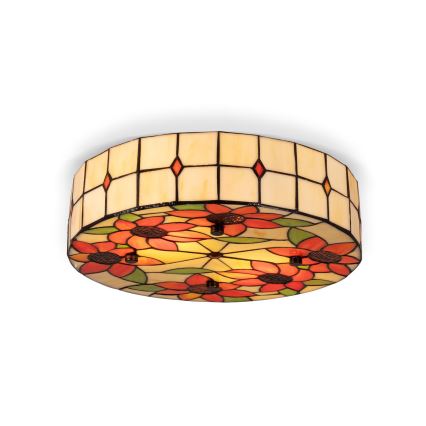 BRILAGI - Tiffany витражно таванно осветително тяло SUNFLOWER 2xE27/60W/230V Ø 40 см