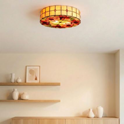 BRILAGI - Tiffany витражно таванно осветително тяло SUNFLOWER 2xE27/60W/230V Ø 40 см