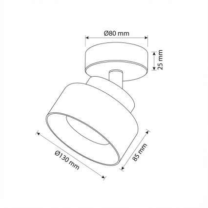 Brilagi - Точково осветително тяло AURA LUX 1xGX53/30W/230V Ø 13 см черно/опушено