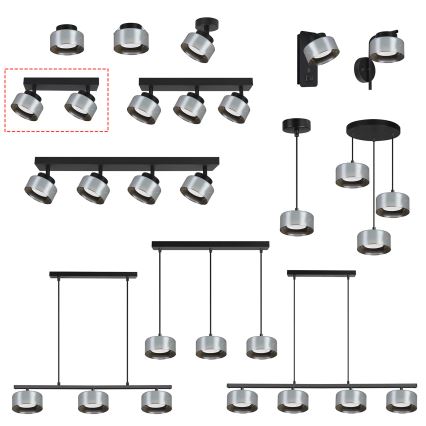 Brilagi - Точково осветително тяло AURA LUX 2xGX53/30W/230V черно/опушено