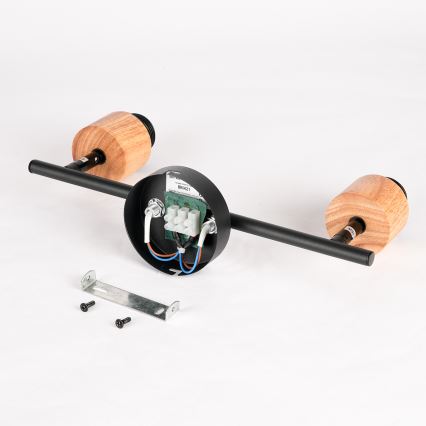 Brilagi - Точково осветително тяло BASKLITE 2xE27/15W/230V каучуково дърво/черно