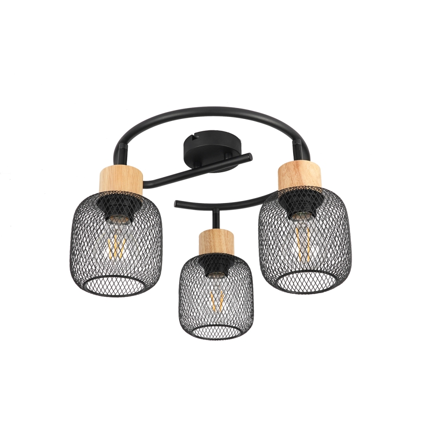 Brilagi - точково осветително тяло BASKLITE 3xE27/15W/230V дърво/черно