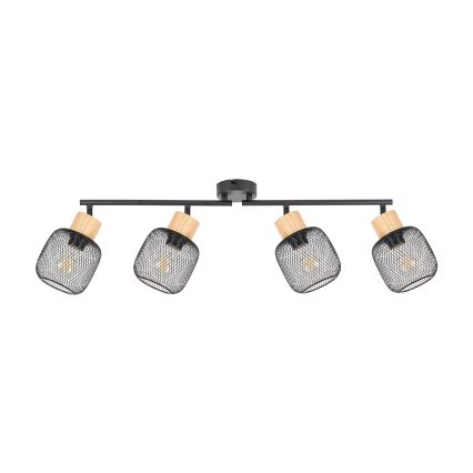 Brilagi - Точково осветително тяло BASKLITE 4xE27/15W/230V дърво/черно