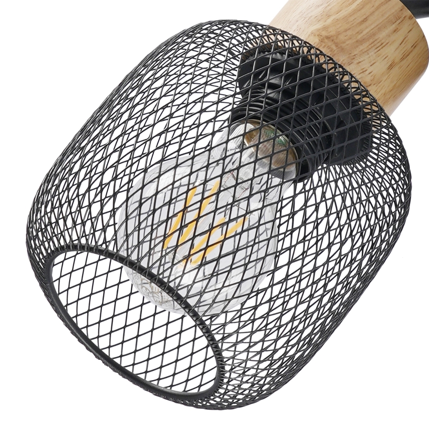 Brilagi - Точково осветително тяло BASKLITE 4xE27/15W/230V каучукова дървесина/черно