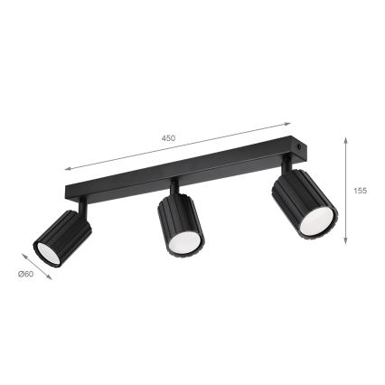 Brilagi - Точково осветително тяло CRISPINA 3xGU10/10W/230V черно