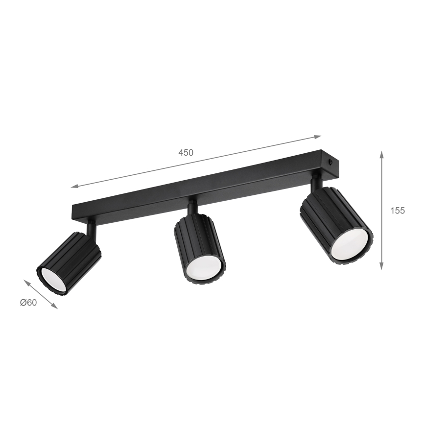 Brilagi - Точково осветително тяло CRISPINA 3xGU10/10W/230V черно