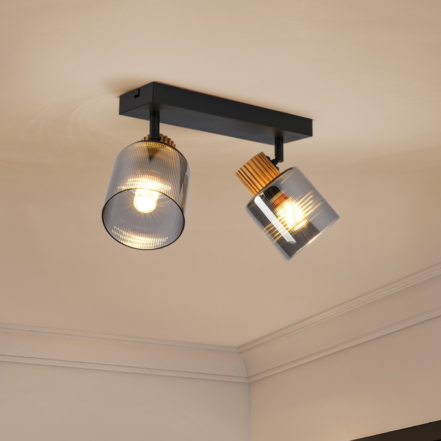 Brilagi - Точково осветително тяло HYGGE 2xE14/15W/230V черно/димчато