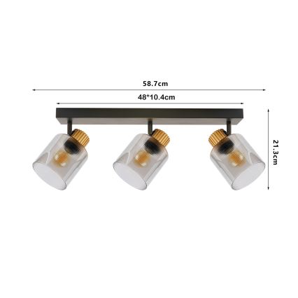 Brilagi - Точково осветително тяло HYGGE 2xE14/15W/230V черно/димчато