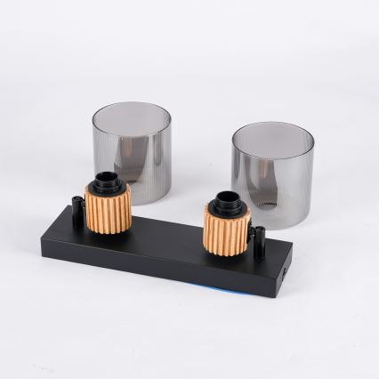 Brilagi - Точково осветително тяло HYGGE 2xE14/15W/230V черно/опушено