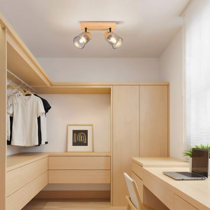 Brilagi - Точково осветително тяло HYGGE 2xE14/15W/230V дърво/опушено