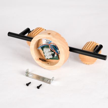 Brilagi - Точково осветително тяло HYGGE 2xE14/15W/230V каучуково дърво/опушено