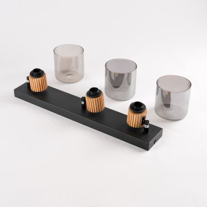 Brilagi - Точково осветително тяло HYGGE 3xE14/15W/230V черно/димчато