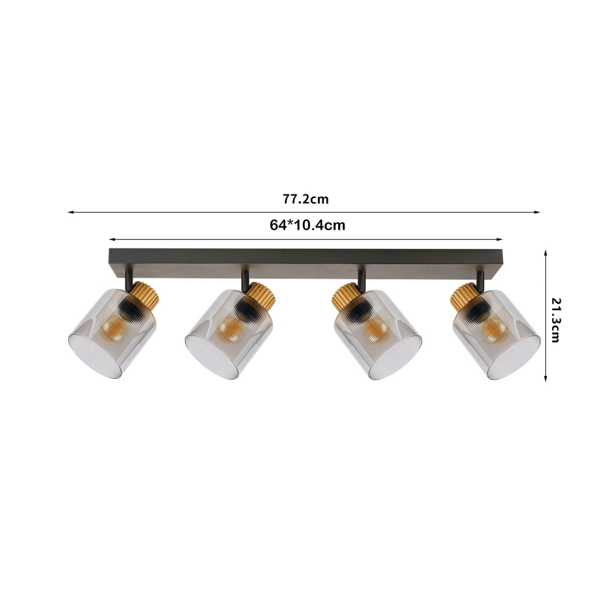 Brilagi - Точково осветително тяло HYGGE 3xE14/15W/230V черно/димчато