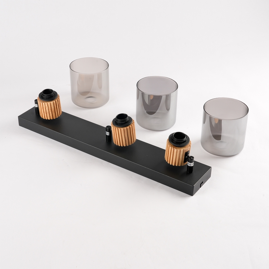 Brilagi - Точково осветително тяло HYGGE 3xE14/15W/230V черно/димно