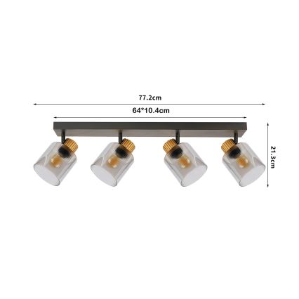 Brilagi - Точково осветително тяло HYGGE 3xE14/15W/230V черно/димно