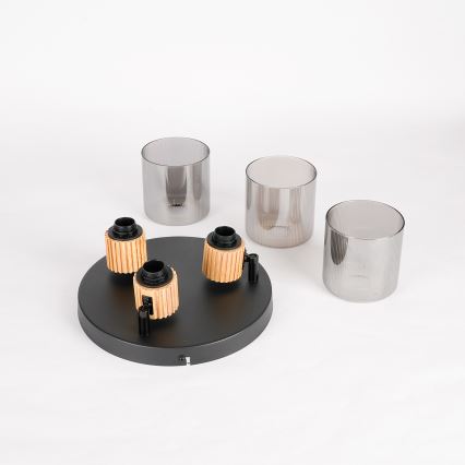 Brilagi - Точково осветително тяло HYGGE 3xE14/15W/230V черно/опушено