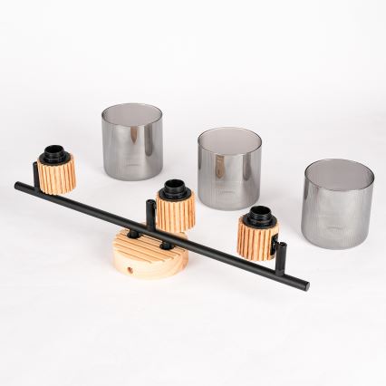 Brilagi - Точково осветително тяло HYGGE 3xE14/15W/230V дърво/опушено