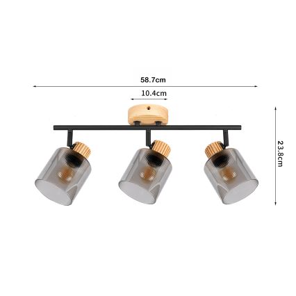 Brilagi - Точково осветително тяло HYGGE 3xE14/15W/230V дърво/опушено