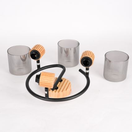 Brilagi - Точково осветително тяло HYGGE 3xE14/15W/230V дърво/опушено