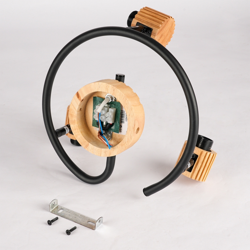 Brilagi - Точково осветително тяло HYGGE 3xE14/15W/230V каучуково дърво/димно