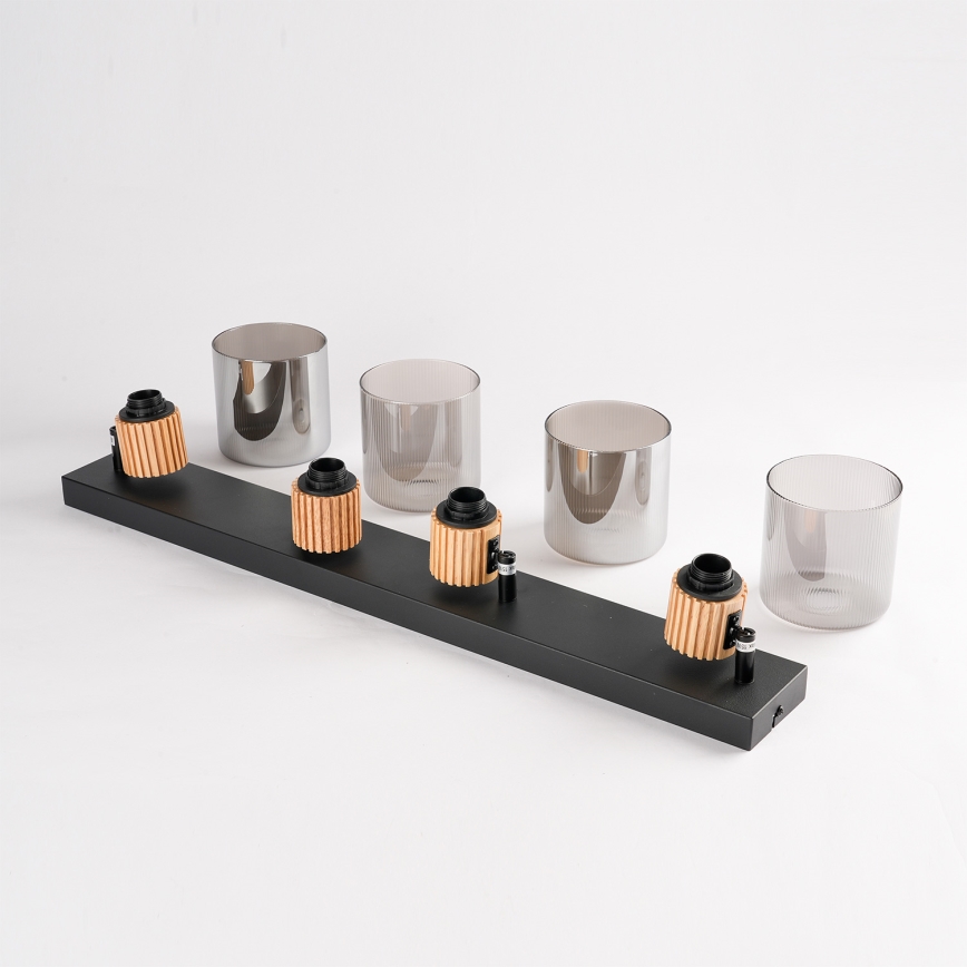 Brilagi - Точково осветително тяло HYGGE 4xE14/15W/230V черно/димно