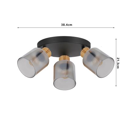 Brilagi - Точково осветително тяло HYGGE 4xE14/15W/230V черно/димно