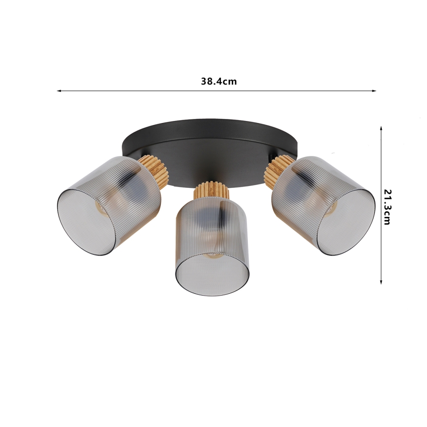 Brilagi - Точково осветително тяло HYGGE 4xE14/15W/230V черно/димно