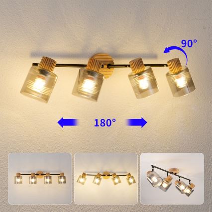 Brilagi - Точково осветително тяло HYGGE 4xE14/15W/230V хевея/опушено