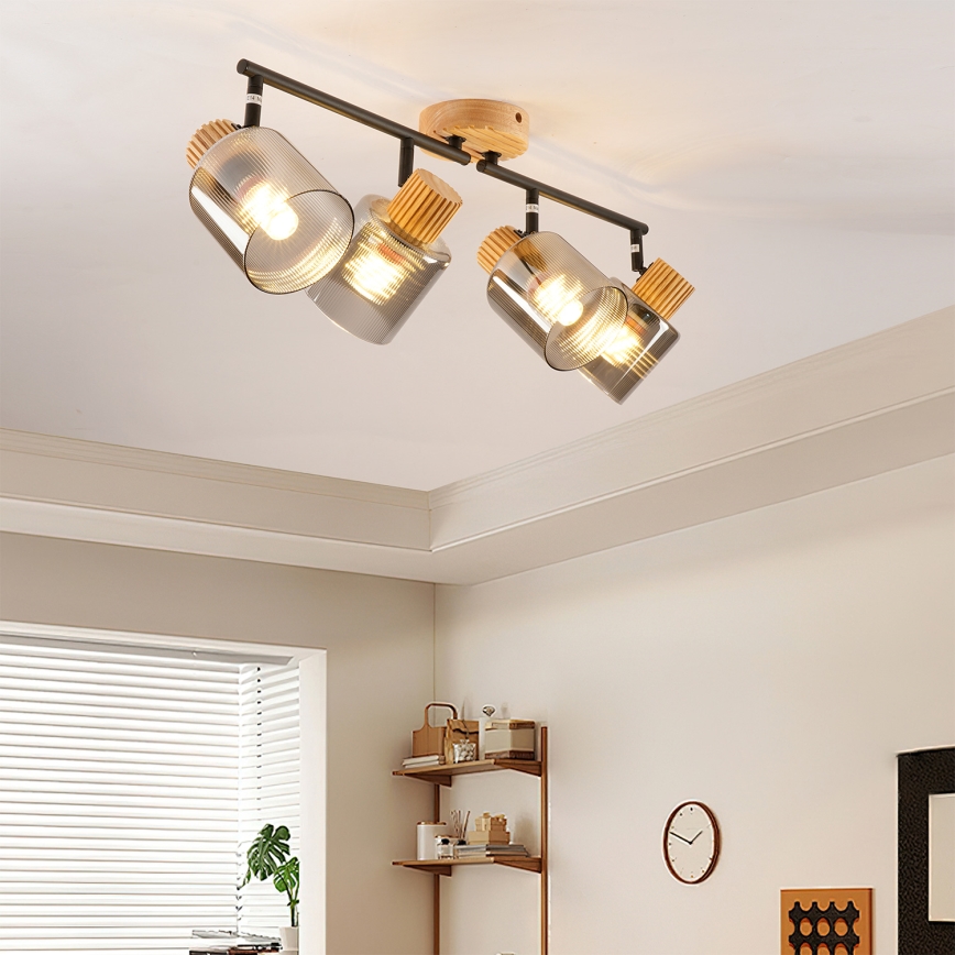 Brilagi - Точково осветително тяло HYGGE 4xE14/15W/230V хевея/опушено