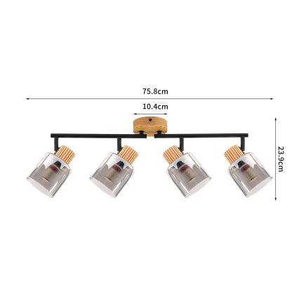 Brilagi - Точково осветително тяло HYGGE 4xE14/15W/230V хевея/опушено
