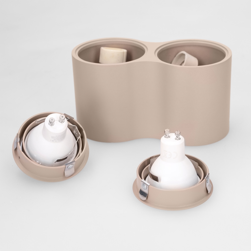 BRILAGI - Точково осветително тяло MIA DOUBLE 2xGU10/30W/230V бежово