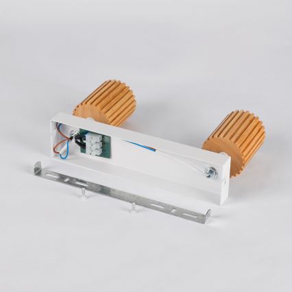 Brilagi - Точково осветително тяло MODERN WOOD 2xGU10/8W/230V дърво/бяло