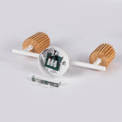 Brilagi - Точково осветително тяло MODERN WOOD 2xGU10/8W/230V каучуково дърво/бяло