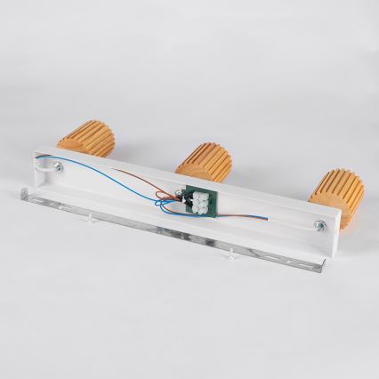 Brilagi - Точково осветително тяло MODERN WOOD 3xGU10/8W/230V каучуково дърво/бяло
