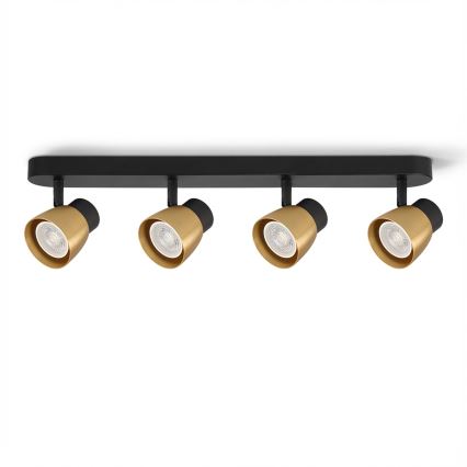 Brilagi - точково осветително тяло NUGGET 4xGU10/30W/230V черно/златно