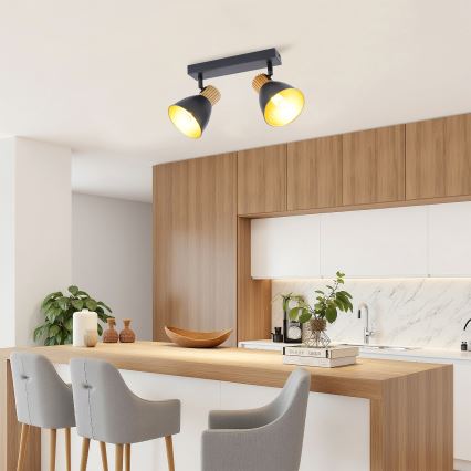 Brilagi - Точково осветително тяло ODENSE 2xE14/10W/230V каучуково дърво/черно