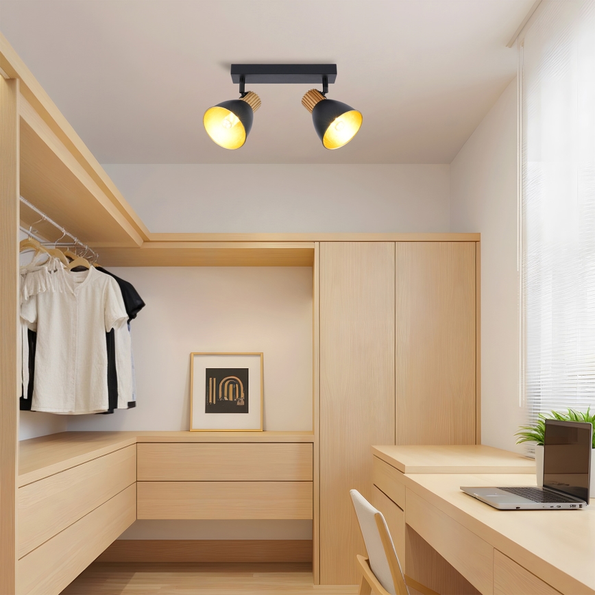 Brilagi - Точково осветително тяло ODENSE 2xE14/10W/230V каучуково дърво/черно