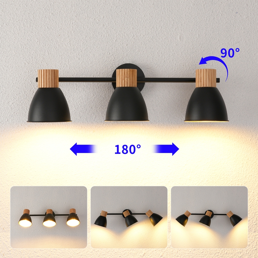 Brilagi - Точково осветително тяло ODENSE 3xE14/10W/230V дърво/черно