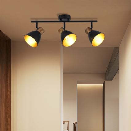 Brilagi - Точково осветително тяло ODENSE 3xE14/10W/230V каучуково дърво/черно